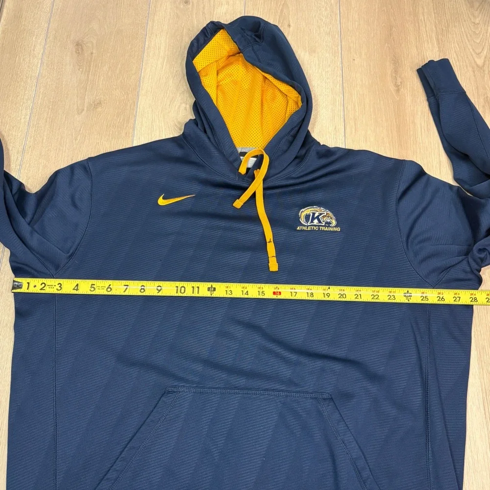Nike Kent State Athletic Training Hoodie XL Navy Blue Gold Therma-FIT Pullover